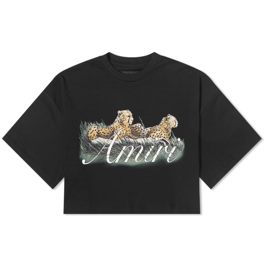 

AMIRI Укороченная футболка с логотипом Cheetah, черный
