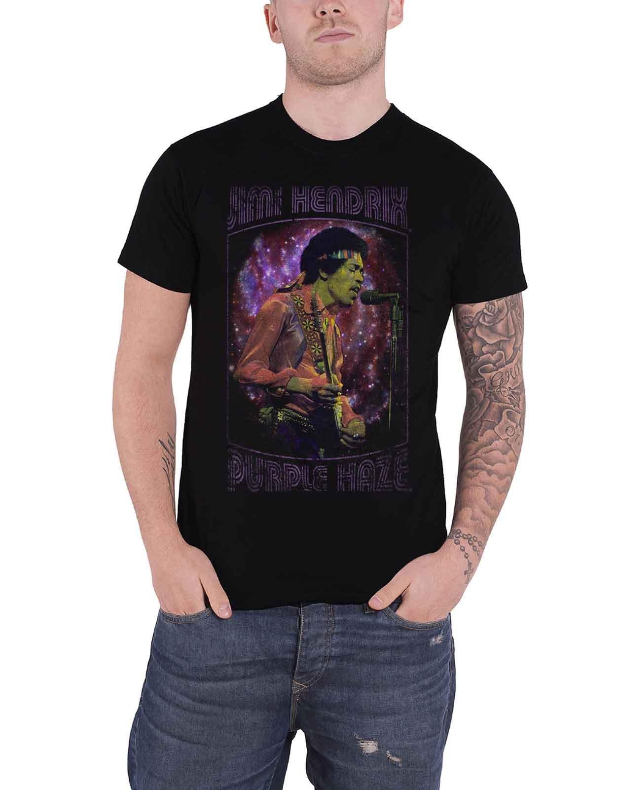 Пурпурная футболка с рамкой Haze Jimi Hendrix, черный