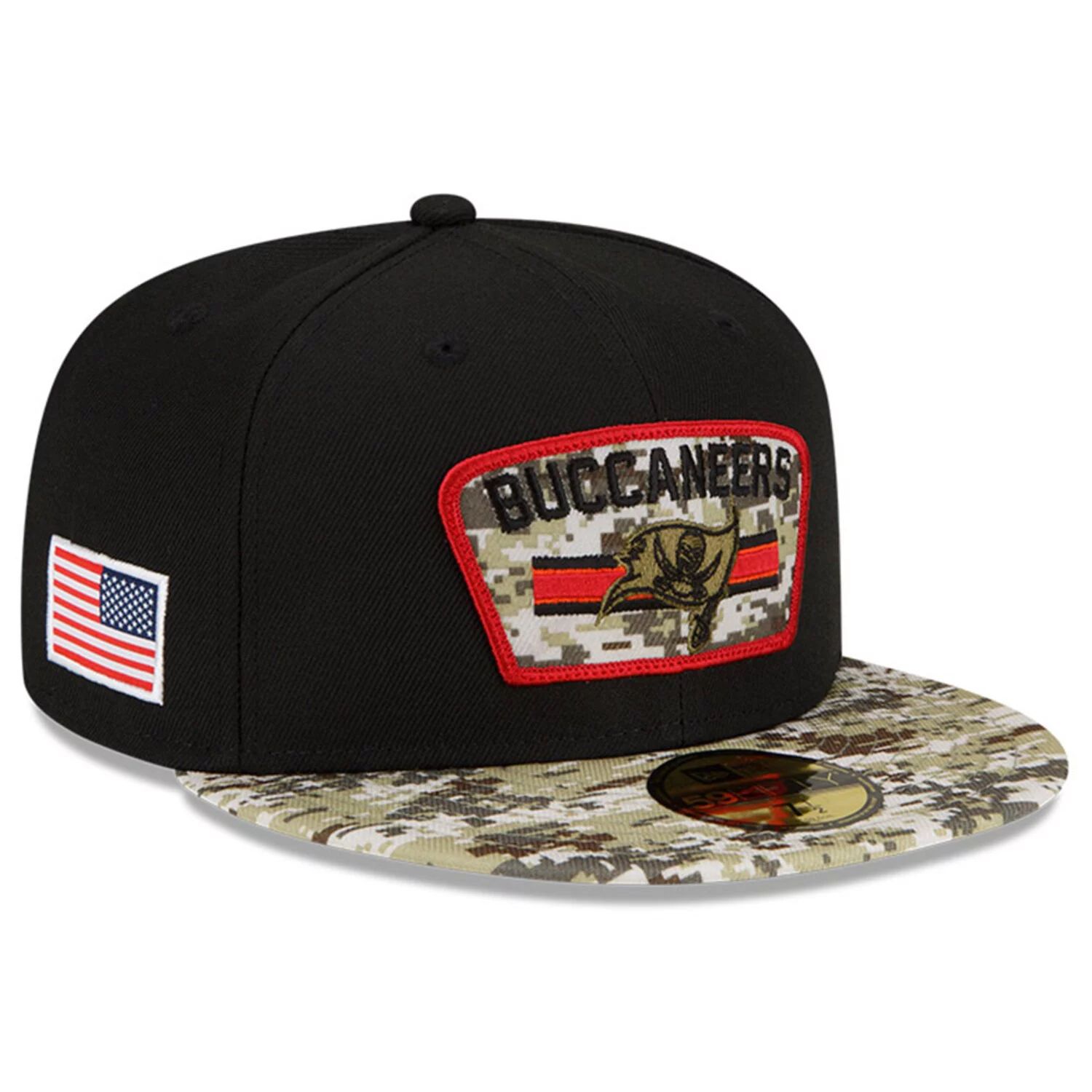 

Мужская кепка New Era Black/Camo Tampa Bay Buccaneers 2021 Salute To Service 59FIFTY