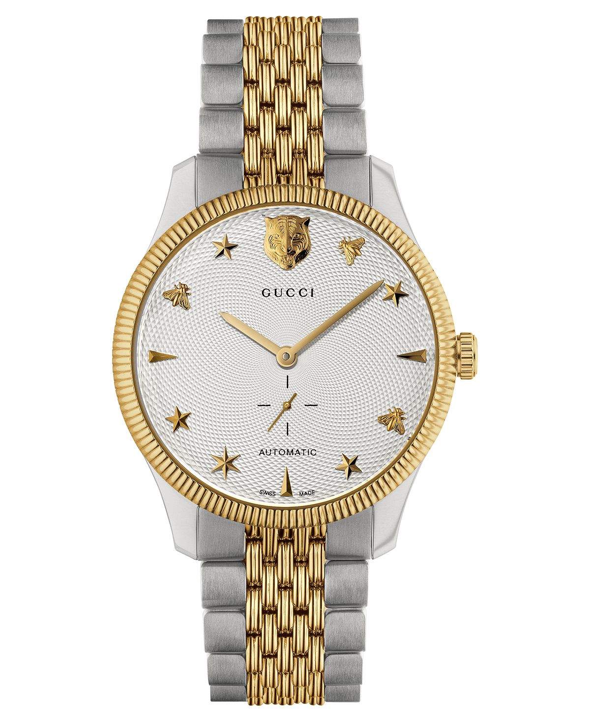 Унисекс Швейцарские часы G-Timeless с двухцветным PVD-браслетом из нержавеющей стали, 40 мм Gucci