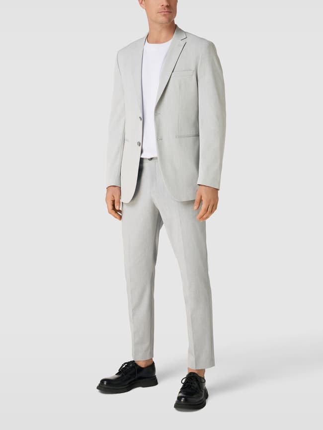 Костюмные брюки узкого кроя с застежкой на пуговицу и молнию Selected, светло-серый