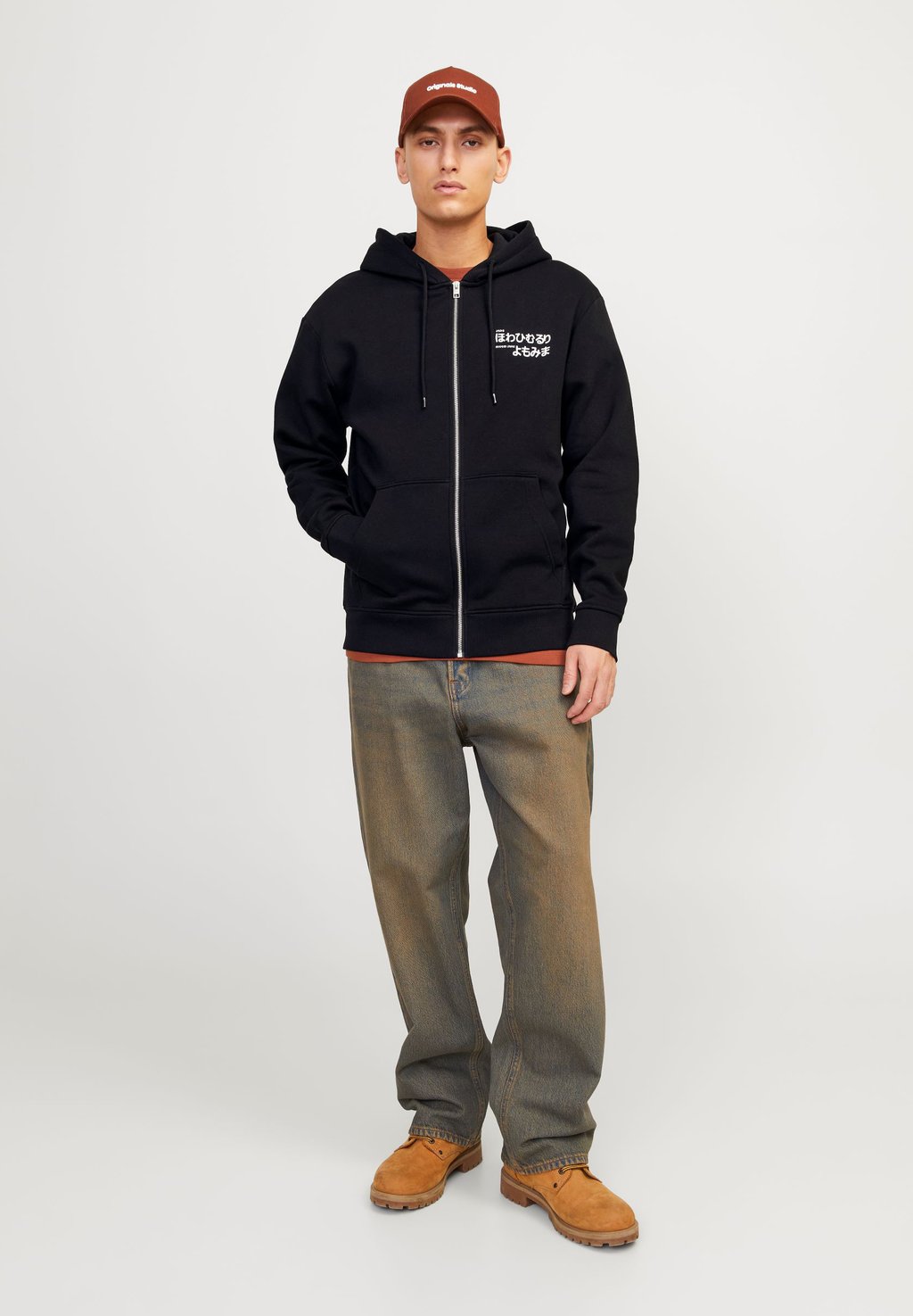 

Толстовка на молнии Jorkobe Zip Hood Unisex Jack & Jones, черный