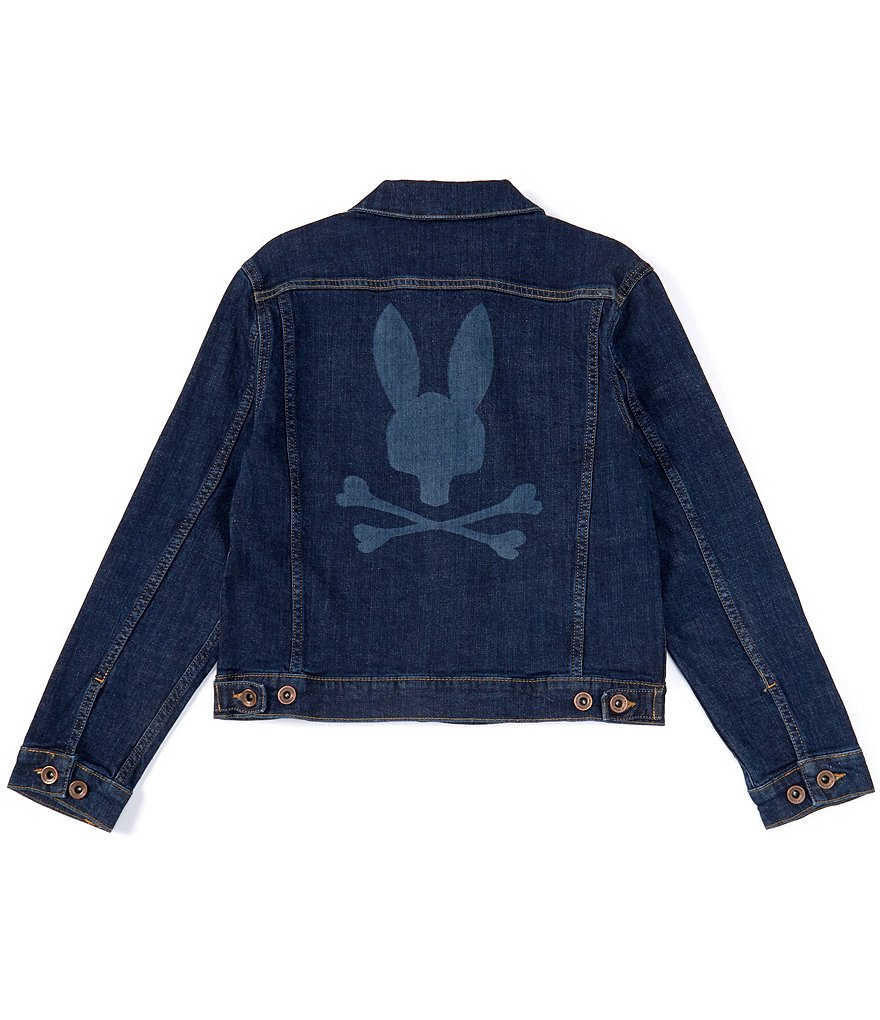 Джинсовая куртка Pathe с длинными рукавами Psycho Bunny Big Boys 7–20, синий