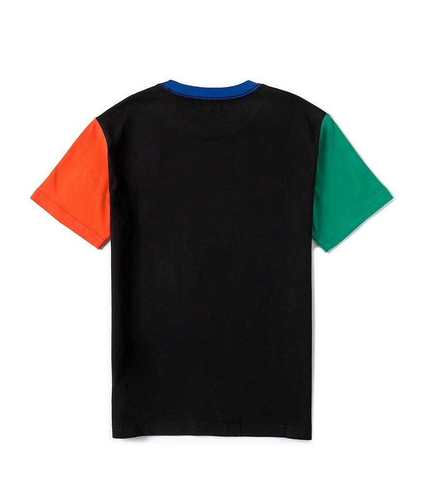 

Футболка из джерси с короткими рукавами и цветными блоками Polo Ralph Lauren Little Boys 2T-7, черный