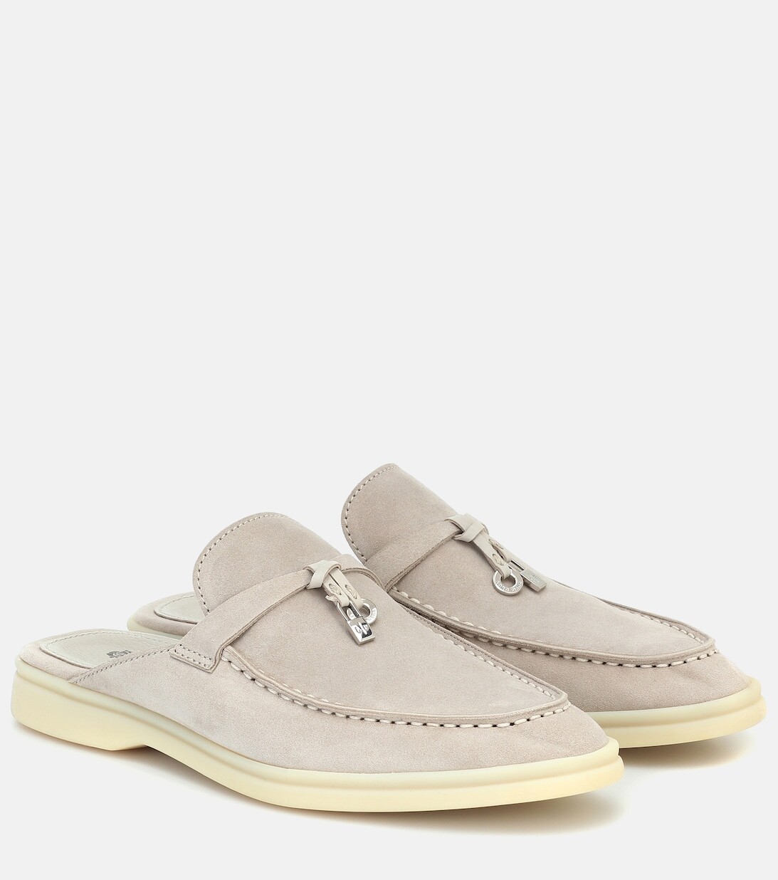 

Замшевые тапочки Babouche Charms Walk Loro Piana, серый
