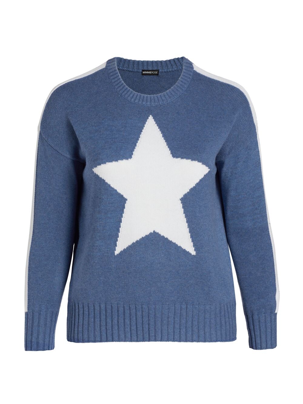 

Свитер Star из хлопка и кашемира Minnie Rose, Plus Size, белый