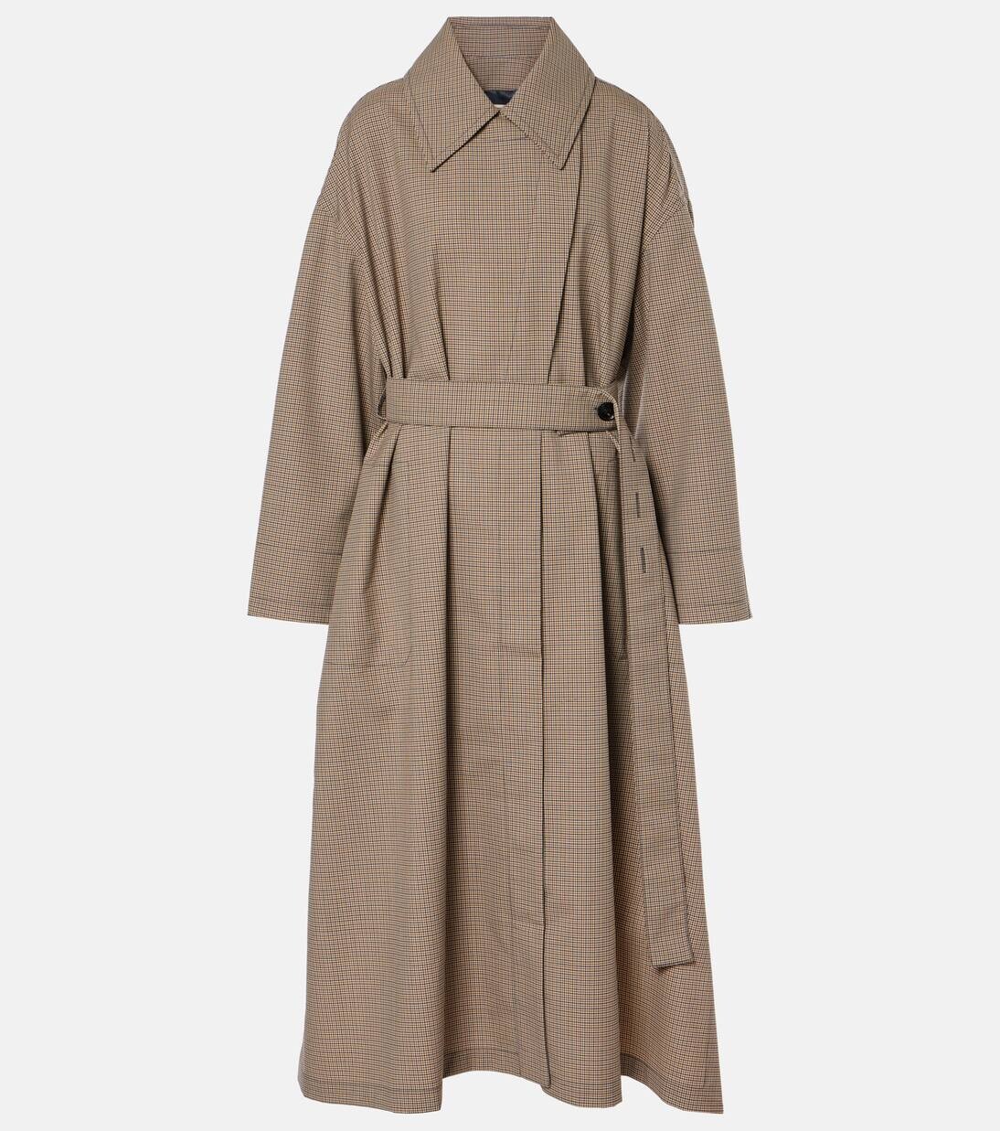 

Клетчатое пальто из смесовой шерсти Co, цвет navy multi