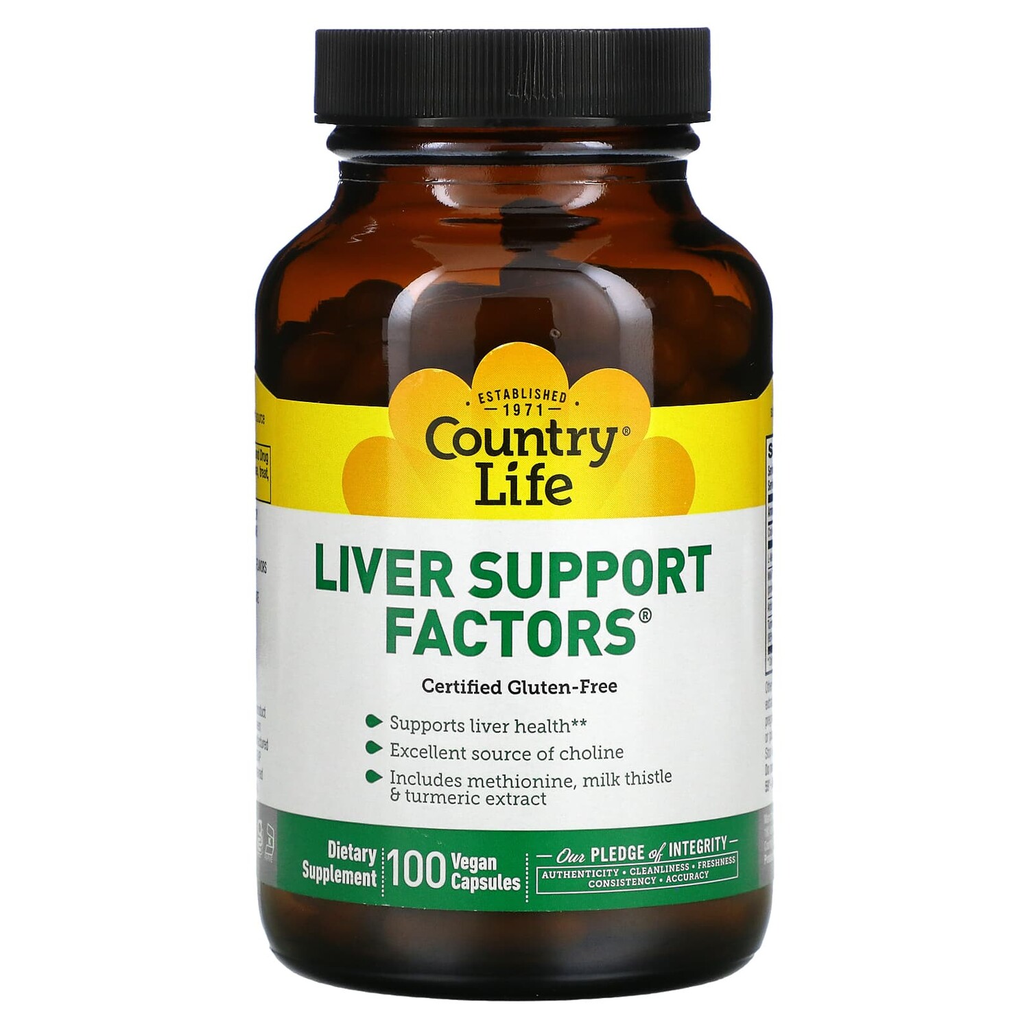 

Liver Support Factors, 100 веганских капсул, Country Life