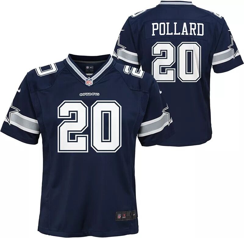 

Nike Youth Dallas Cowboys Tony Pollard # 20 Темно-синяя игровая майка