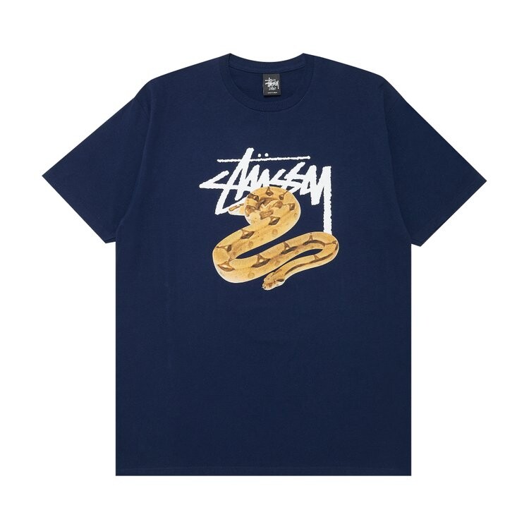 Футболка Stussy Stock Snake 'Navy', синий