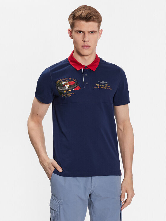 

Рубашка поло стандартного кроя Aeronautica Militare, синий
