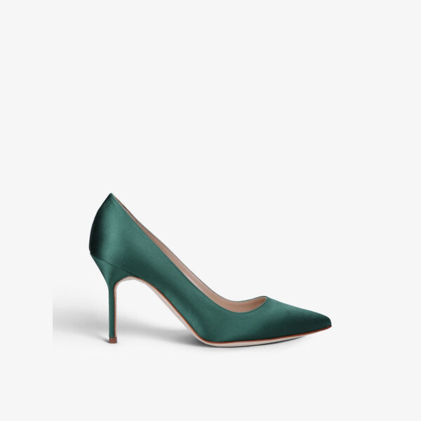 

Атласные туфли на каблуке-шпильке BB Manolo Blahnik, зеленый