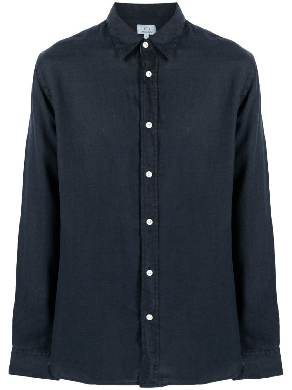 

Льняная рубашка с длинными рукавами Woolrich, синий