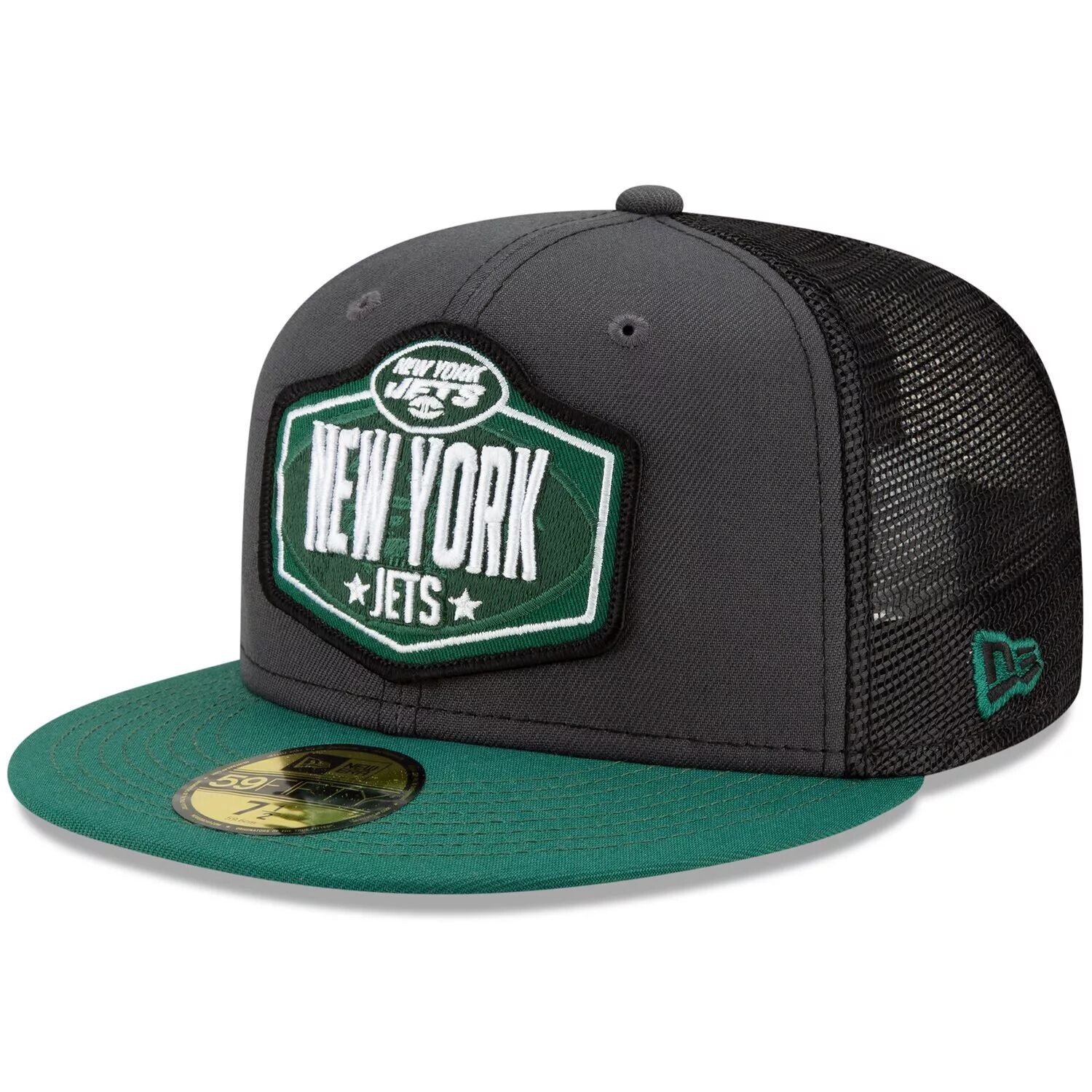 

Мужская облегающая кепка New Era графитового/зеленого цвета New York Jets 2021 NFL Draft On-Stage 59FIFTY