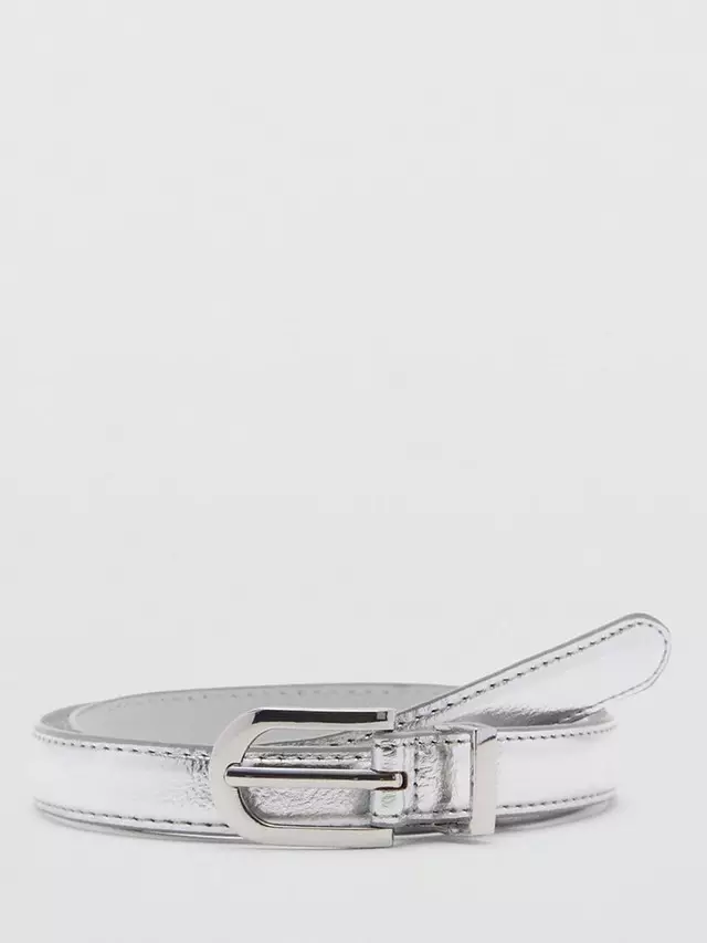 

Ремень Mango Meve Metallic, серебряный
