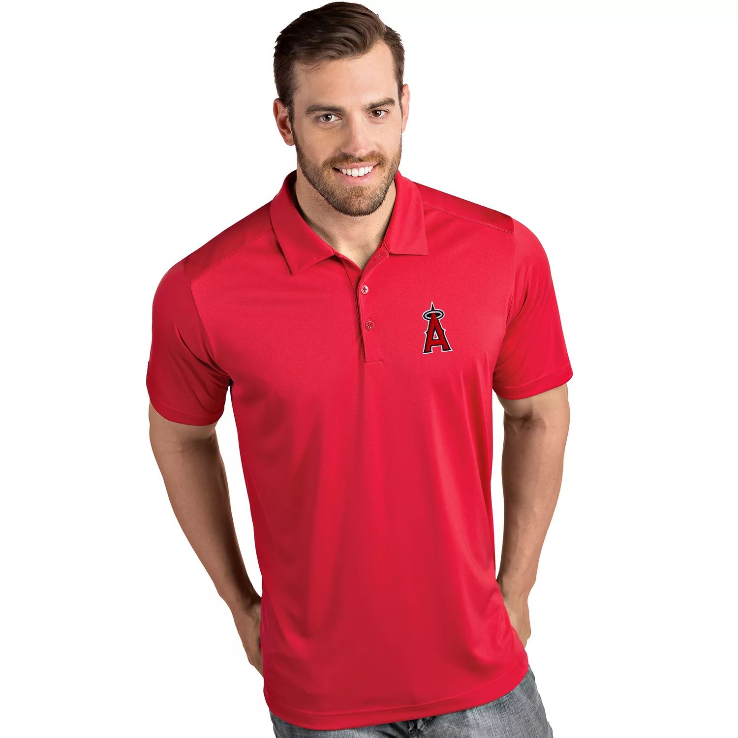 Мужская футболка-поло Los Angeles Angels of Anaheim Tribute Antigua