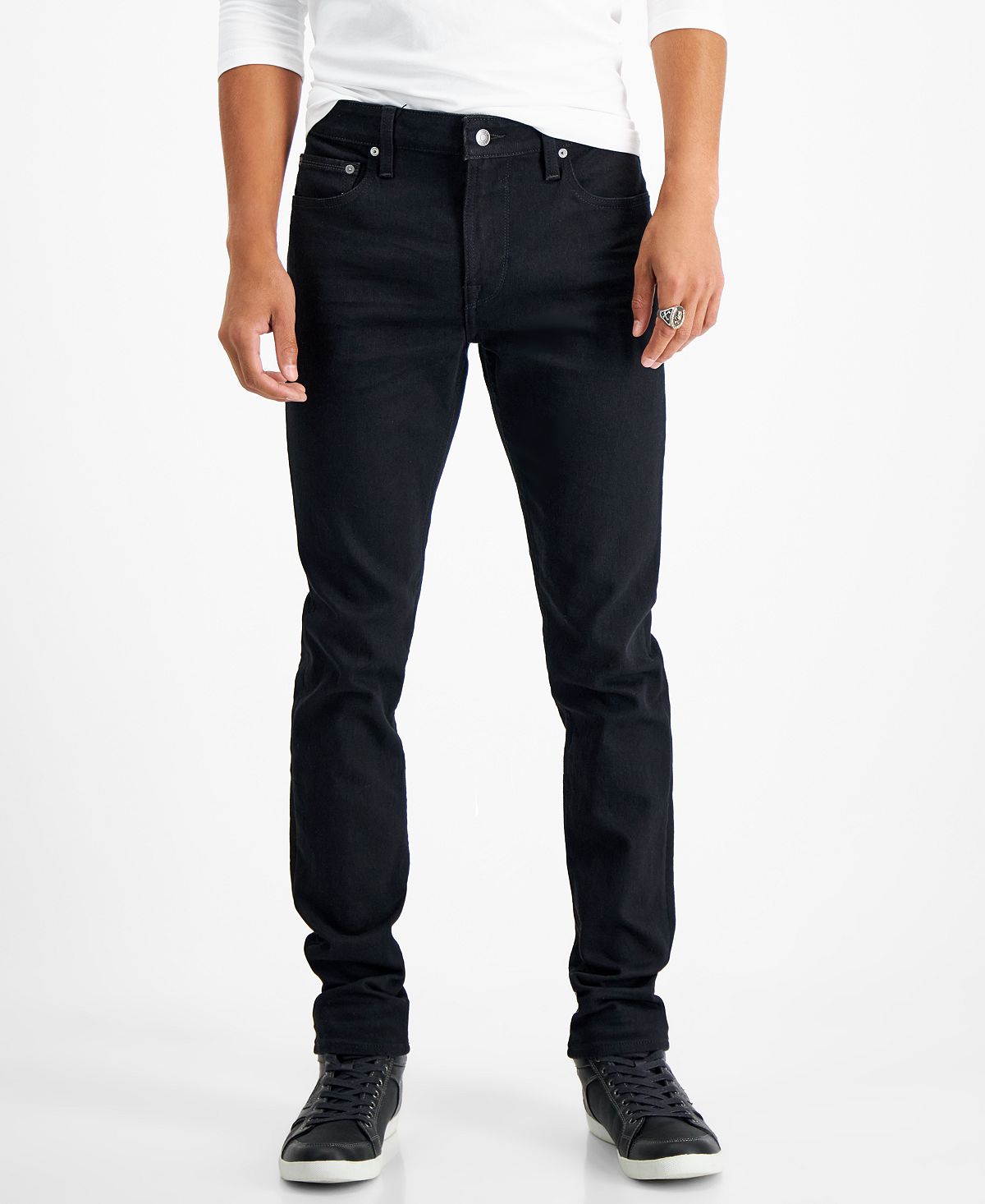 Мужские эко-узкие зауженные джинсы GUESS мужские джинсы рваные узкие однотонные винтажные зауженные