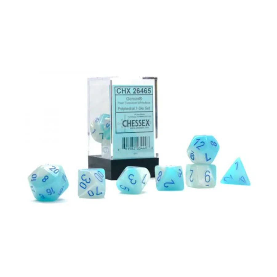 

Poly Set Luminary Pearl Бирюзово-Белый с Синим (7), Dice - Gemini - Poly Sets (Chessex)