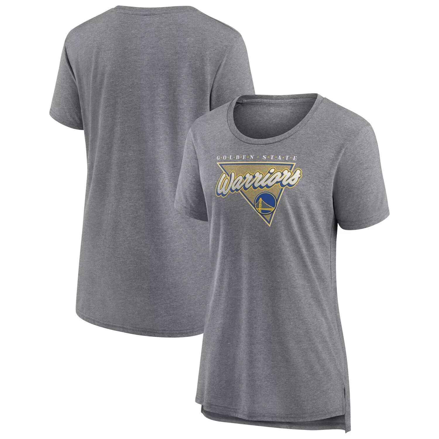 

Женская серая футболка с логотипом Fanatics Heathered Golden State Warriors True Classics Tri-Blend Fanatics
