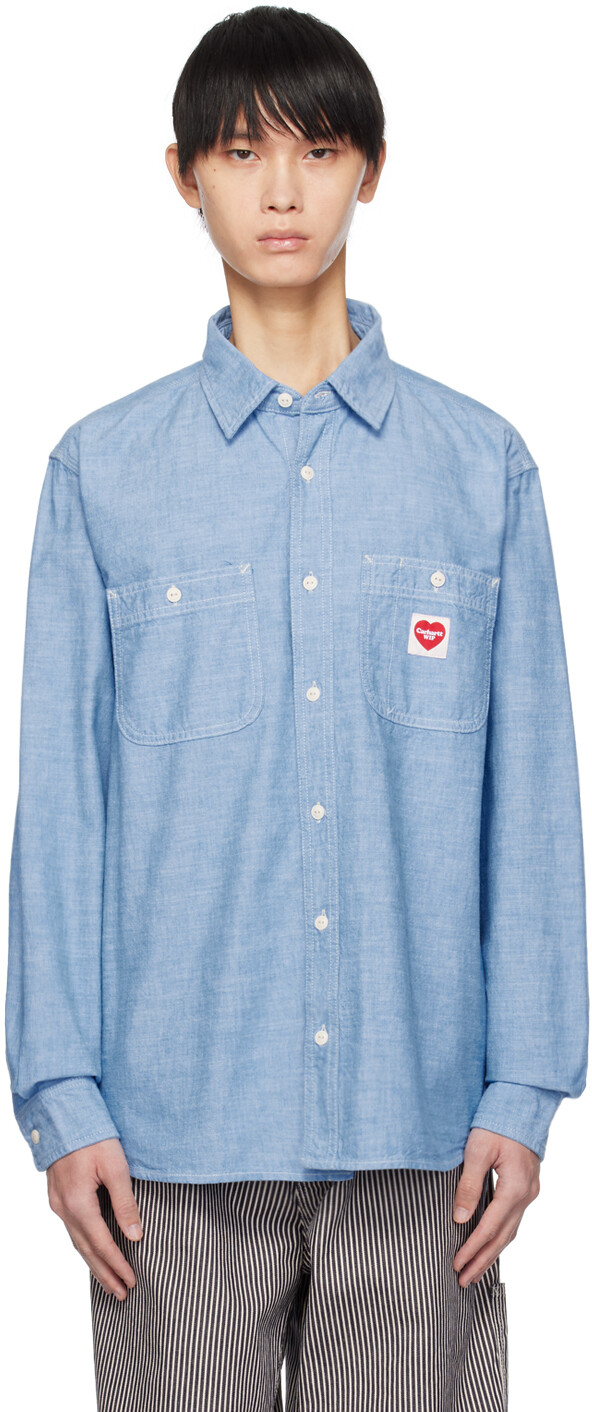 

Синяя рубашка с сердечками Clink Carhartt Work In Progress
