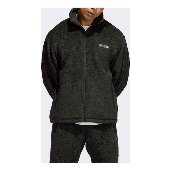 Куртка Men's adidas originals Sherpa Fb Tt Polar Fleece Stay Warm Stand Collar logo Sports Jacket Black, черный