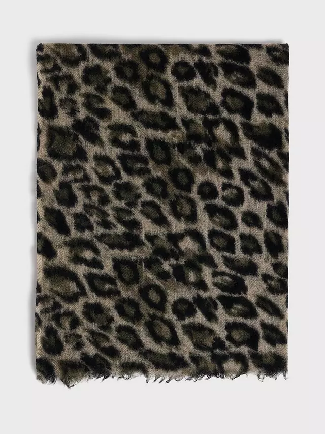 

Шарф Gerard Darel Dany Animal Print Wool Cashmere Blend, цвет khaki/multi