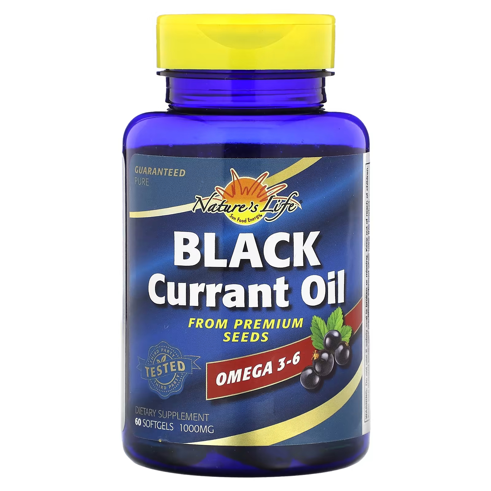 Масло Nature's Life Black Currant, 60 мягких таблеток