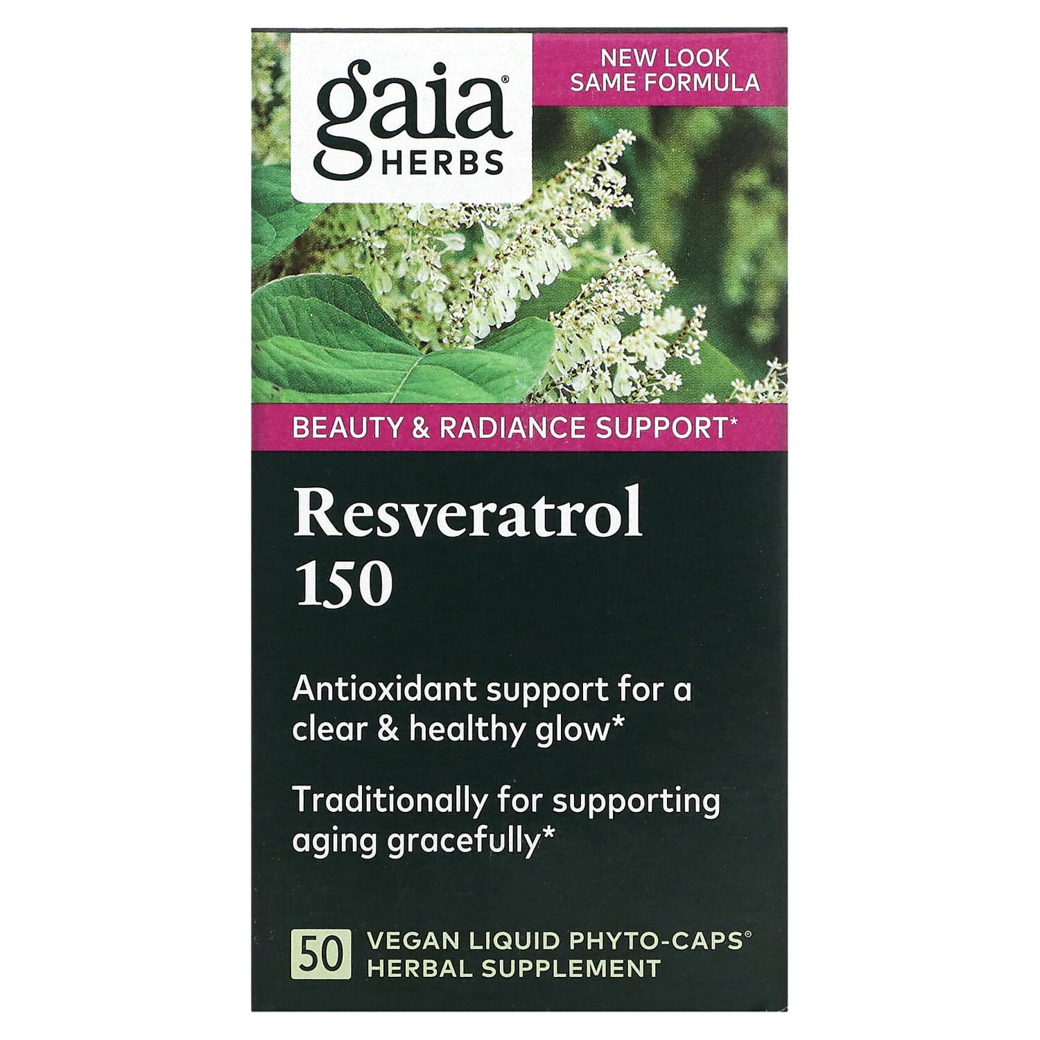 

Ресвератрол 150, 50 веганские фито-капсулы с жидкостью, Gaia Herbs