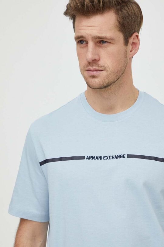 

Хлопковая футболка Armani Exchange, синий