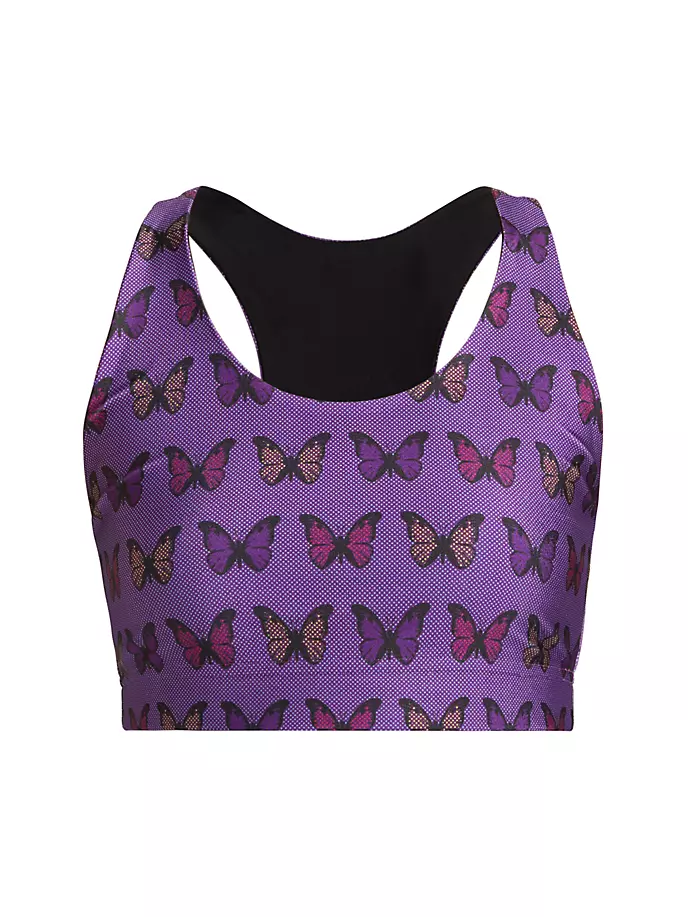 Блестящий спортивный бюстгальтер Butterfly Terez, фиолетовый