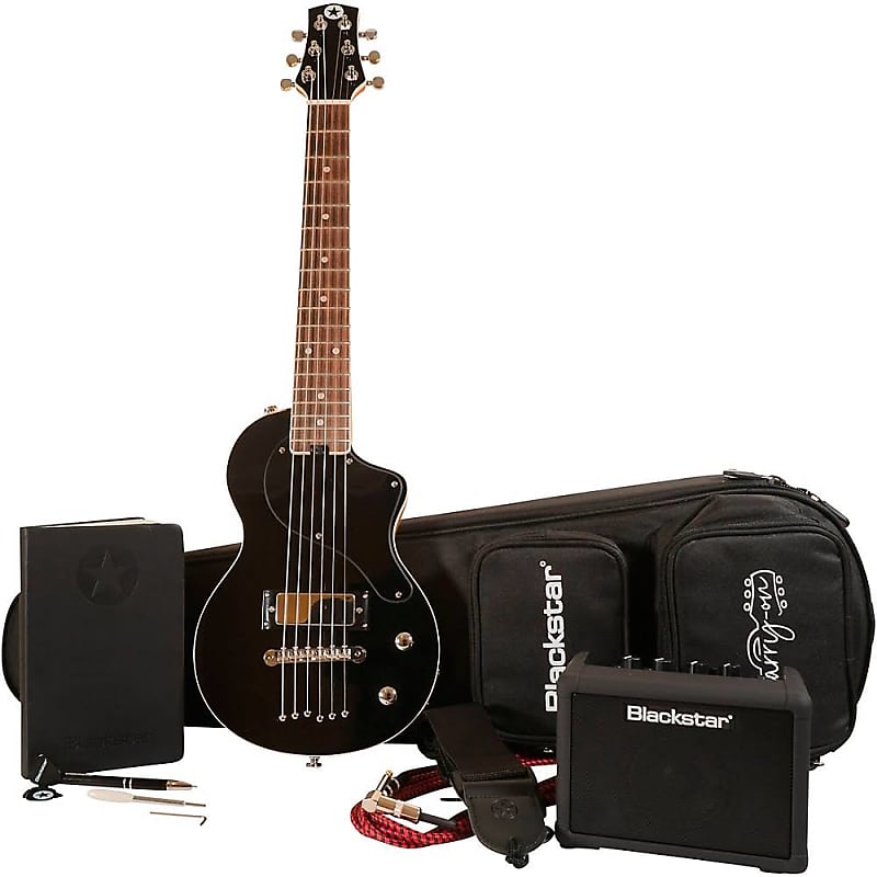 Электрогитара Blackstar CarryOn Travel Guitar Deluxe Pack With Bluetooth FLY3 Black Mini Guitar Amp transparent laser binder pvc multifunctional hand book travel rainbow bright hand account clip shell a5 a6