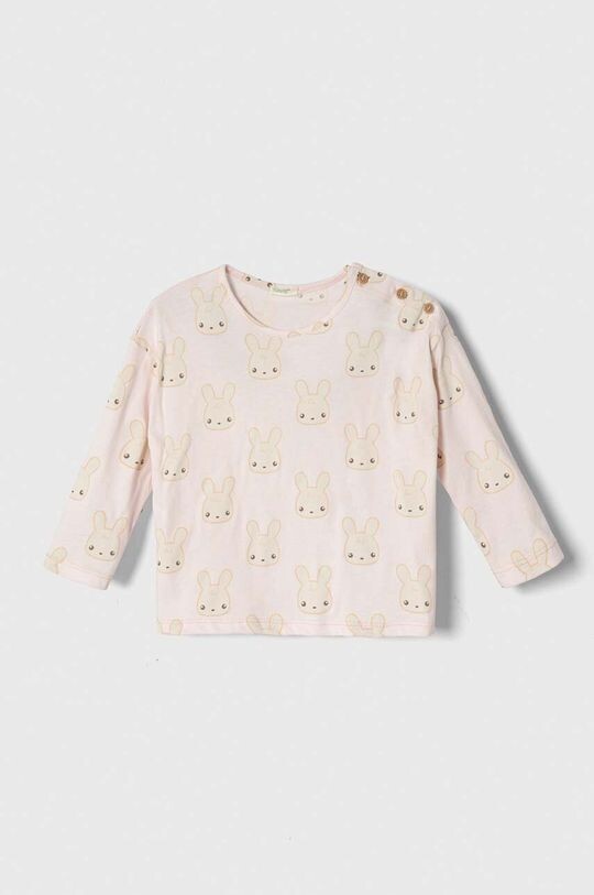 

Лонгслив из хлопка noenati United Colors of Benetton, розовый