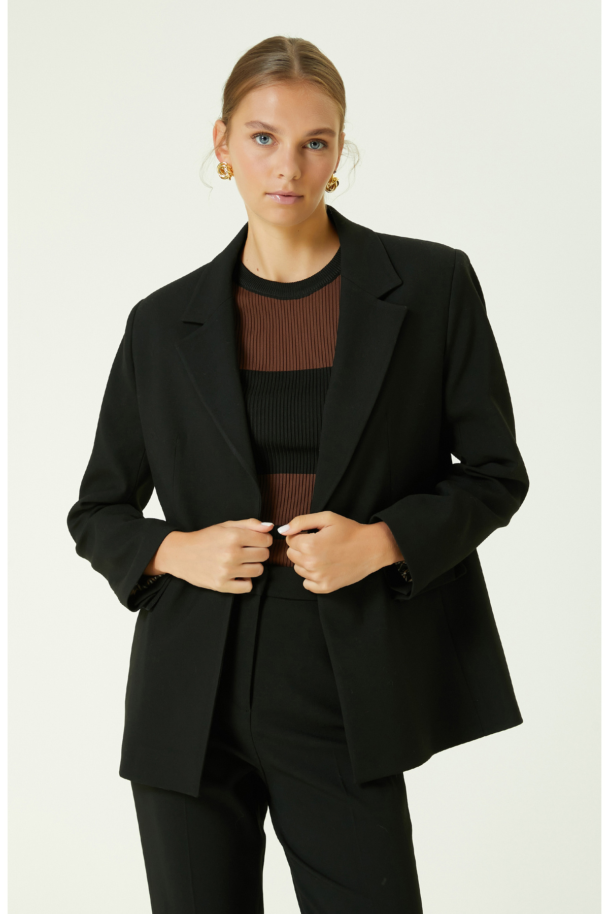 Черный пиджак с узором на рукавах Network, черный