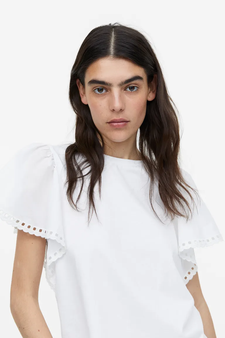 

Блузка с рукавами-крыльями H&M, белый