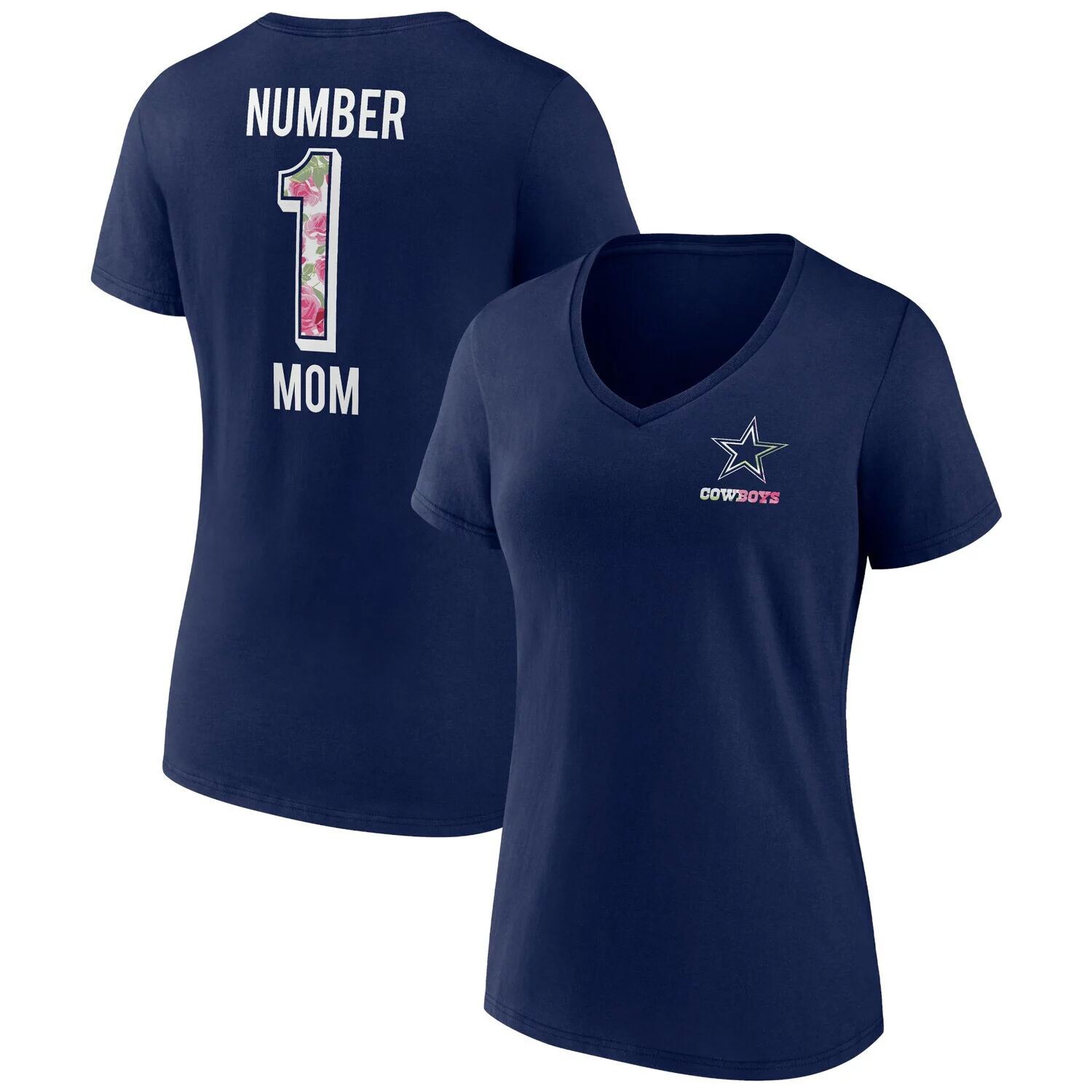 

Женская темно-синяя футболка с v-образным вырезом и логотипом Fanatics Dallas Cowboys Mother's Day Team Fanatics, Синий
