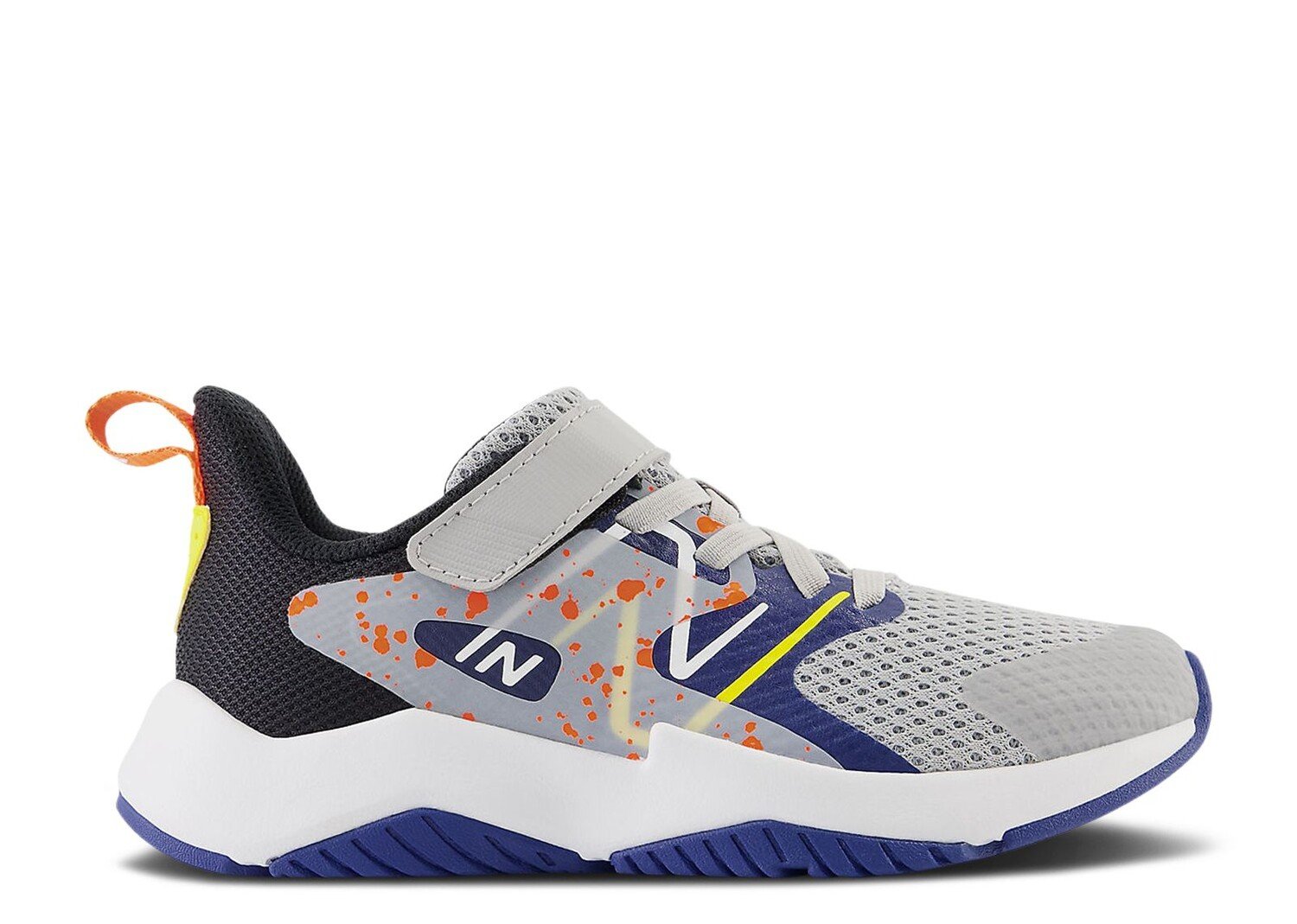 

Кроссовки New Balance Rave Run V2 Bungee Lace Top Strap Big Kid Wide 'Rain Cloud Blaze Orange', серый