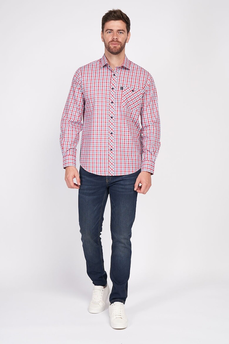

Хлопковая рубашка в клетку свободного кроя Lee Cooper, красный