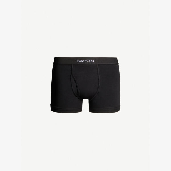 

Боксеры из хлопкового джерси с вышитым логотипом Tom Ford, черный