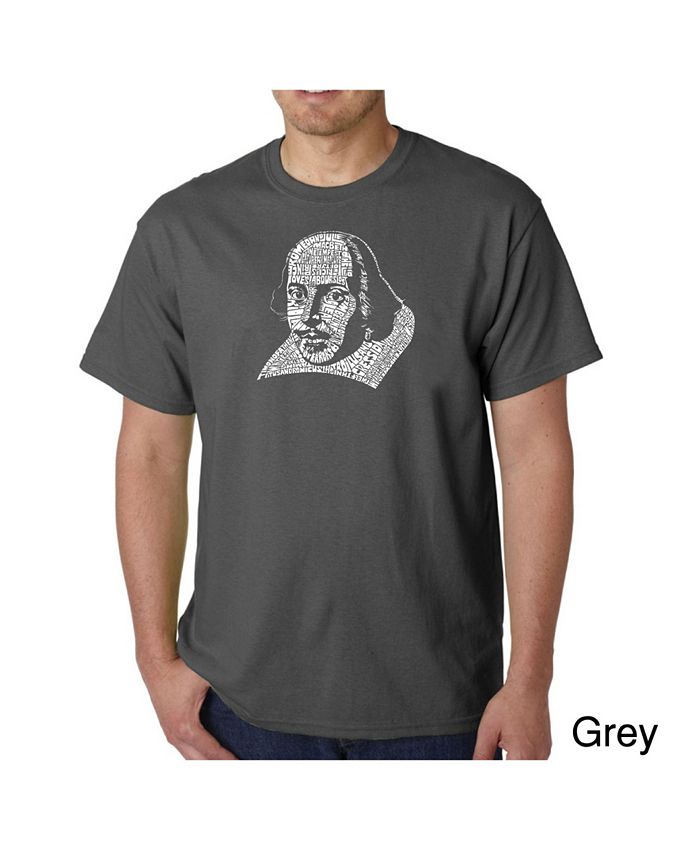 Мужская футболка с рисунком Word Art — Шекспир LA Pop Art, серый йейтс уильям батлер великие поэты мира