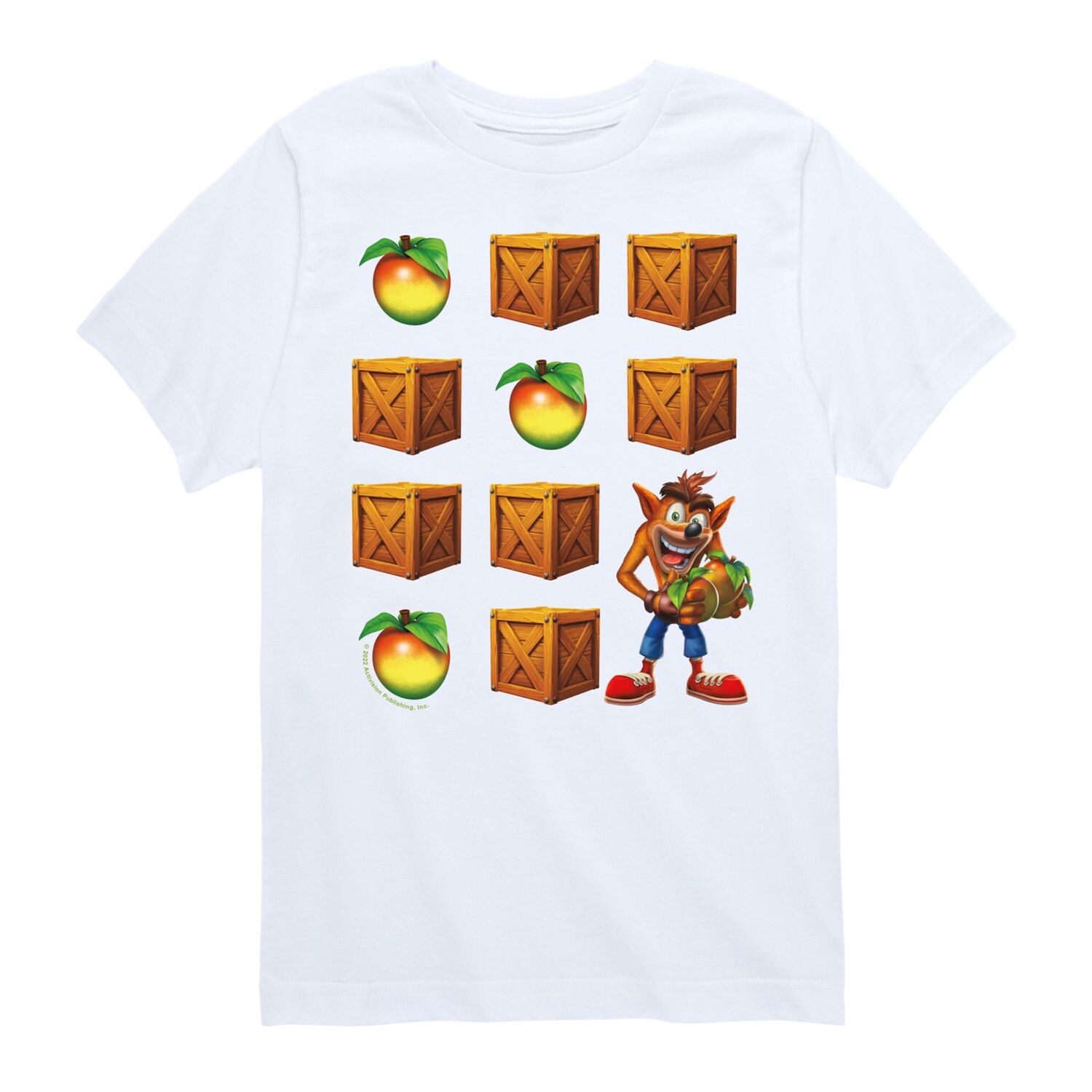 

Футболка с рисунком Crash Bandicoot Crates для мальчиков 8–20 лет Licensed Character, белый
