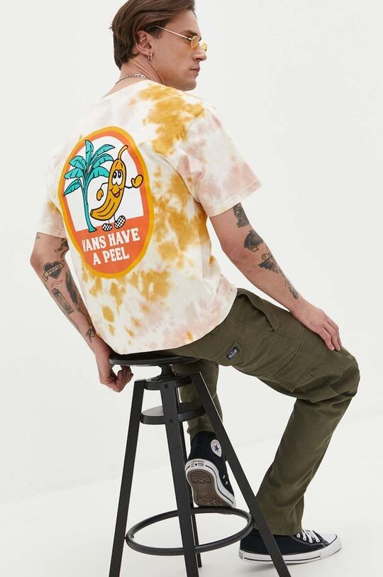 

Хлопковая футболка Vans, бежевый
