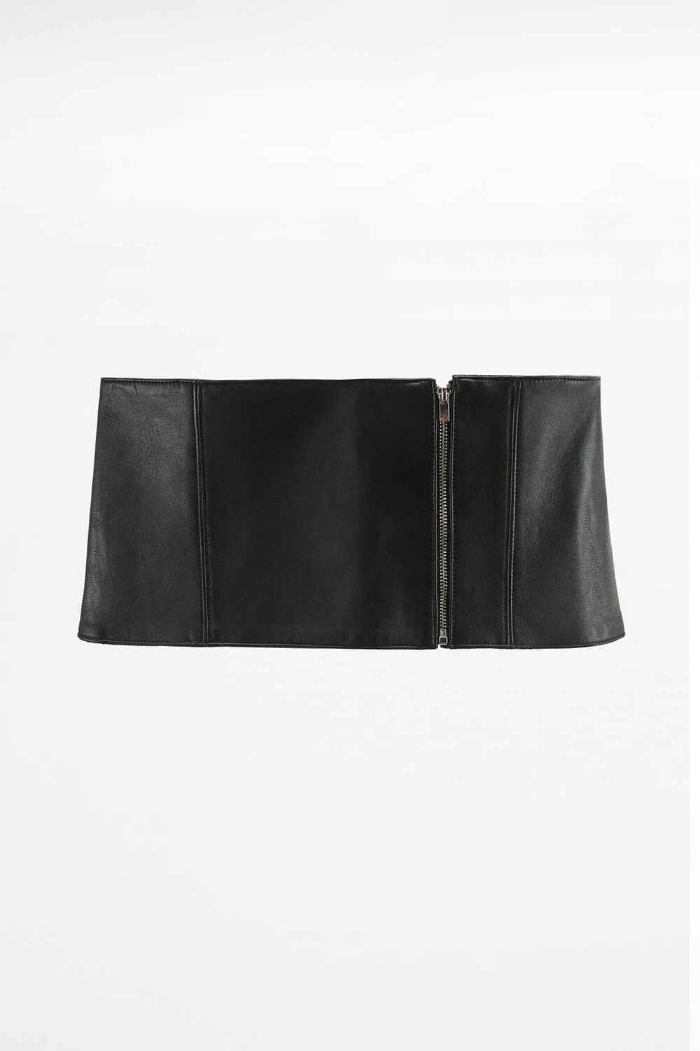 

Кожаный корсетный ремень ZARA, черный