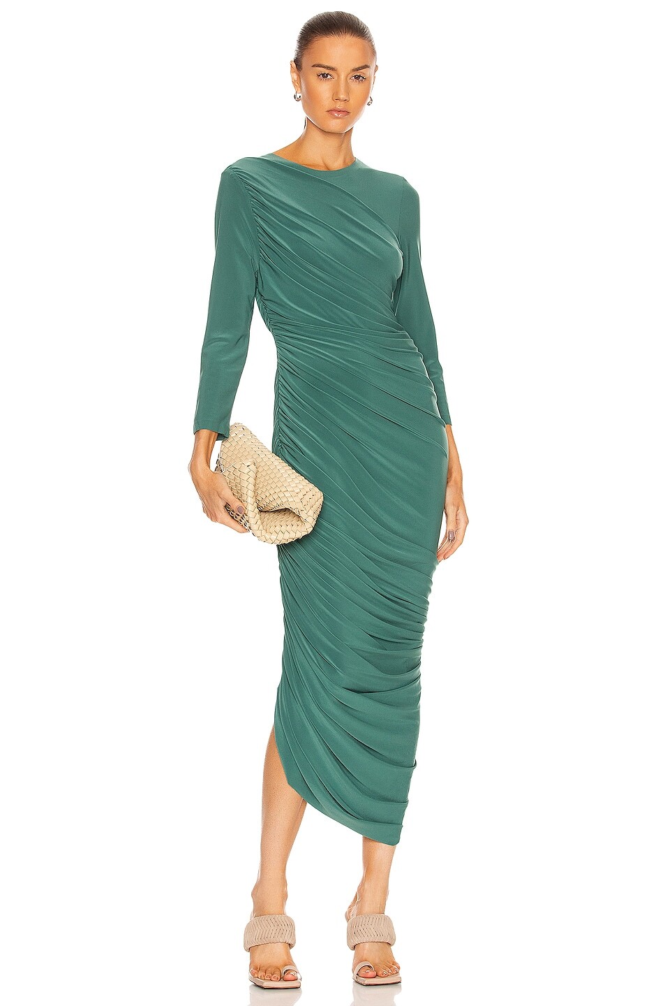 

Платье Norma Kamali Long Sleeve Diana Gown, цвет Mountain Green
