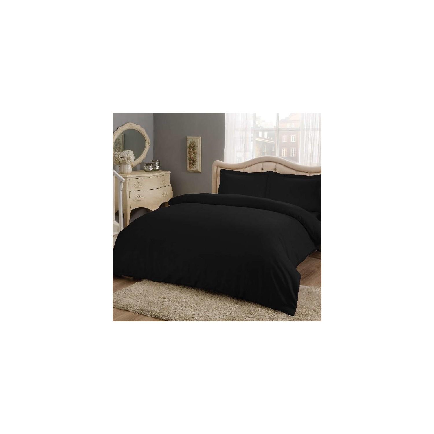 Базовый Комплект постельного белья Tac черного цвета из хлопкового атласа nores siyah cilt terlik