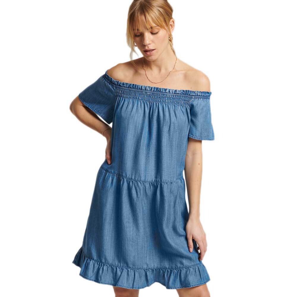 

Платье Superdry Vintage Off Shoulder, синий