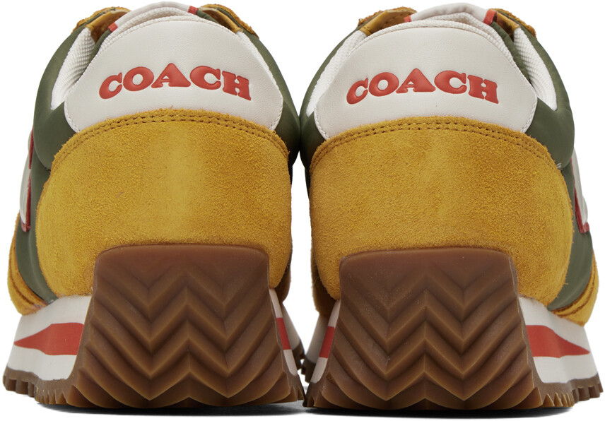 

Хаки и желтые кроссовки для бега Coach 1941