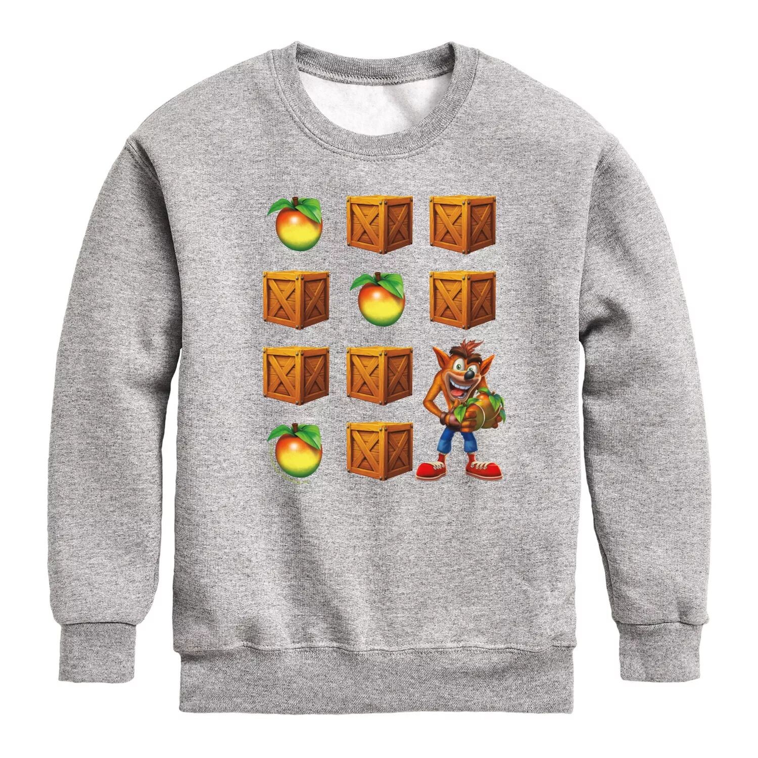 

Толстовка Crash Bandicoot Crates для мальчиков 8–20 лет Licensed Character, серый