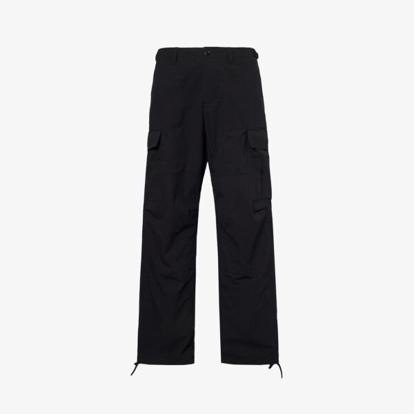 

Широкие брюки карго из смесового хлопка с фирменной нашивкой Highsnobiety, черный