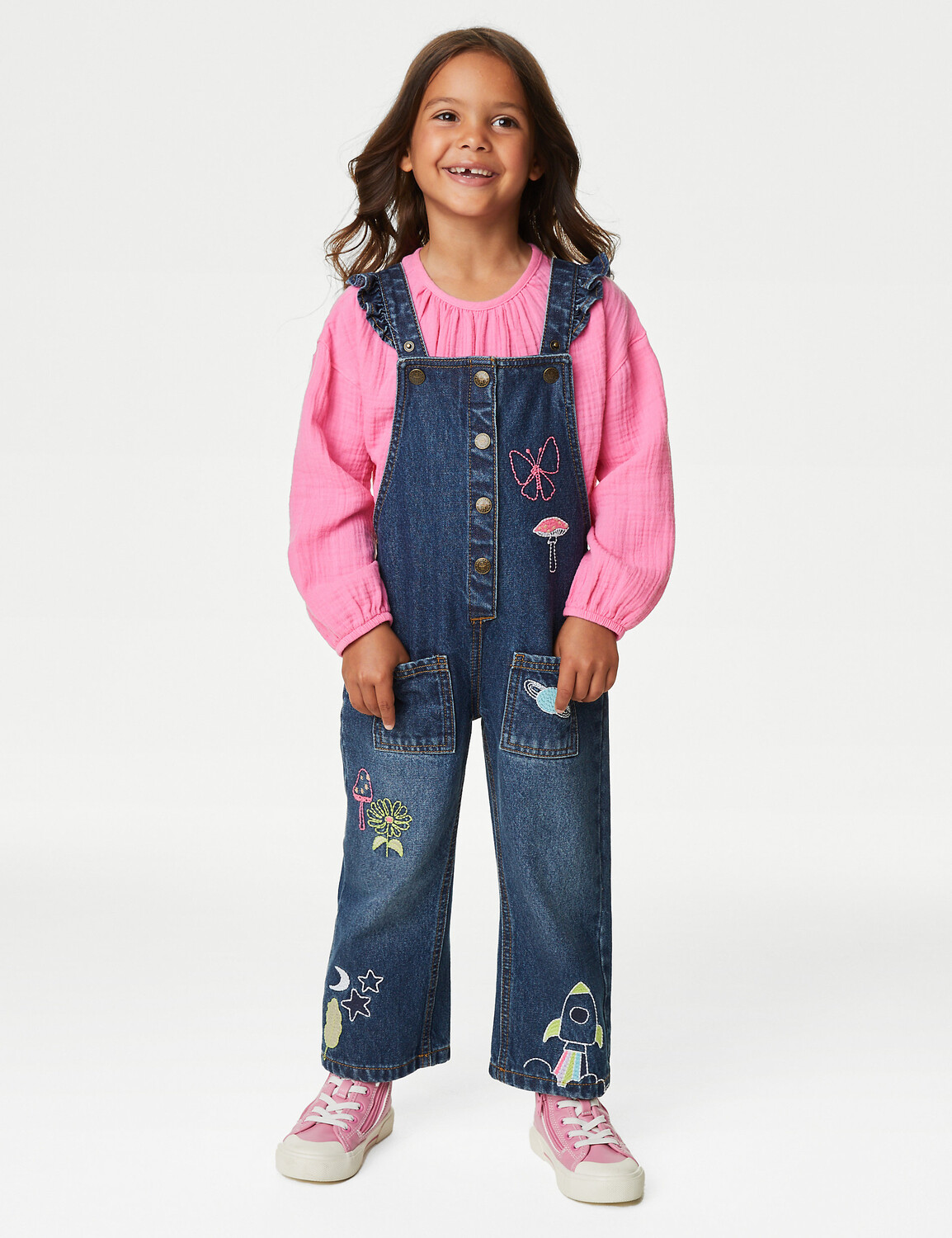 

Комбинезон из чистого хлопка (2–8 лет) Marks & Spencer, деним