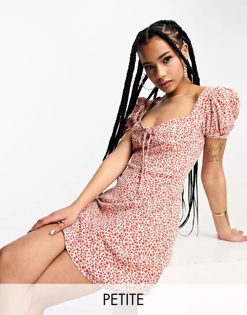

Мини-платье Glamorous Petite Milkmaid с винтажным цветочным принтом